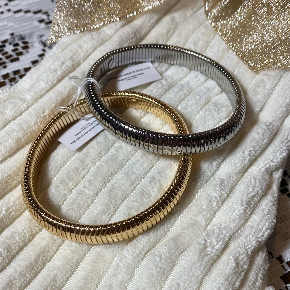 NWT SLEEK SNAKE DESIGN GOLD EMBRACEABLE BRACELET MIX MATCH 80’s LOOK - Picture 8 of 9